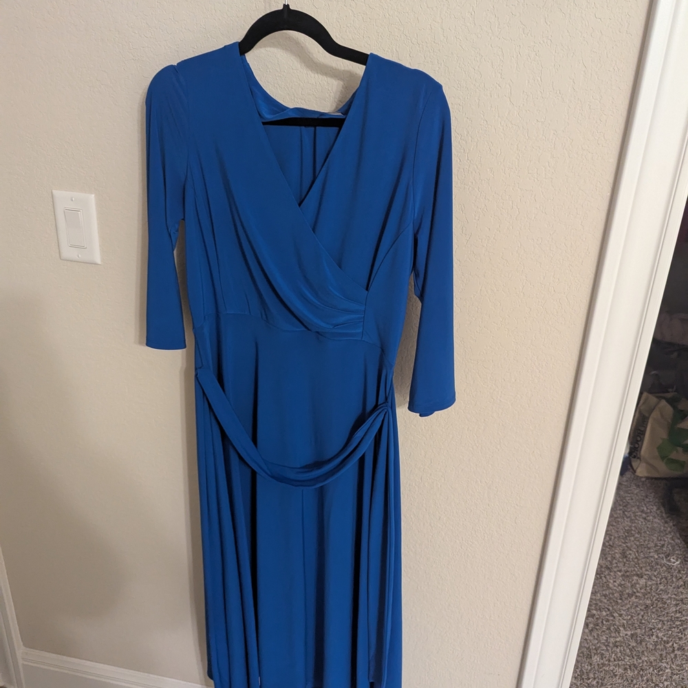 Lauren Ralph Lauren Royal Blue Long Sleeve Dress - Picture 2 of 4